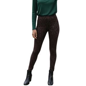 Matty M Plum Paisley Print Leggings Small EUC Stretchy Activewear Yoga Pants